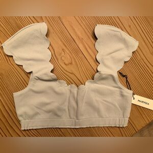 Marysia Swim Scalloped Mexico Top in Morning